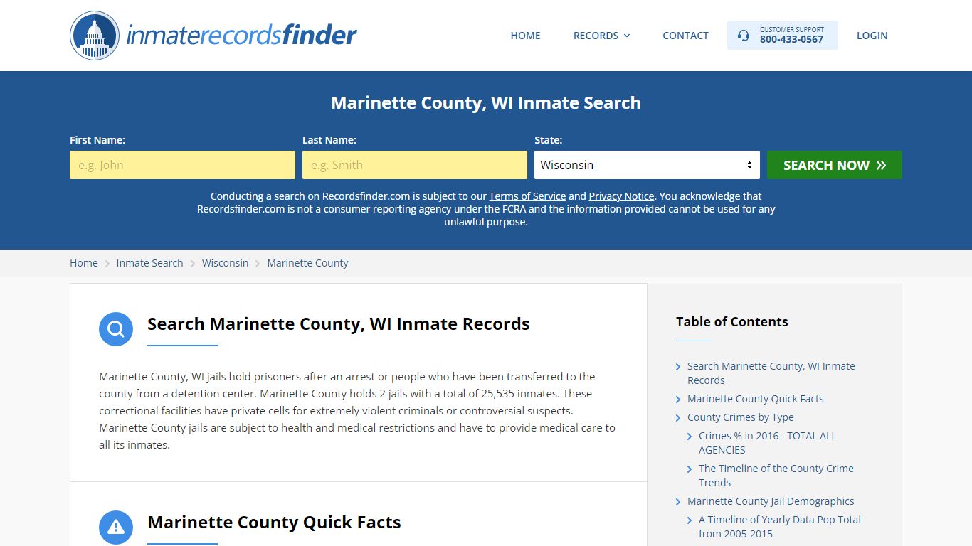 Marinette County, WI Inmate Lookup & Jail Records Online